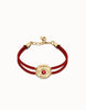 Leather Double Row Bracelet in Red