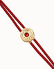Leather Double Row Bracelet in Red