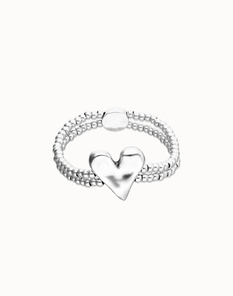 Silver Heart Stretch Bracelet - Beat Collection