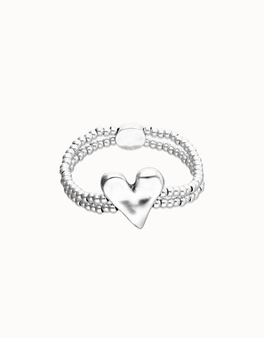 Silver Heart Stretch Bracelet - Beat Collection
