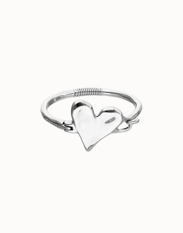 Silver Heart Hinged Bracelet - Beat Collection
