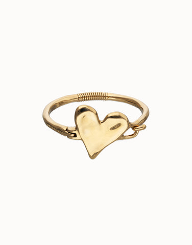 Gold Heart Hinged Bracelet - Beat Collection