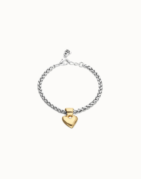 Two-Tone Petite Heart Bracelet - Beat Collection