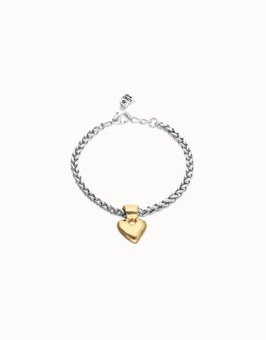 Two-Tone Petite Heart Bracelet - Beat Collection