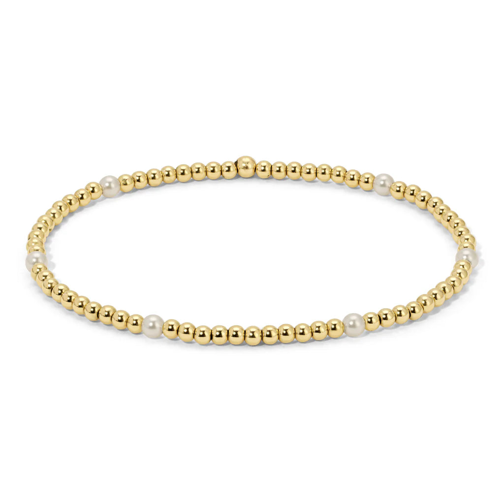 Pearly Girlie Gold Stretch Bracelet