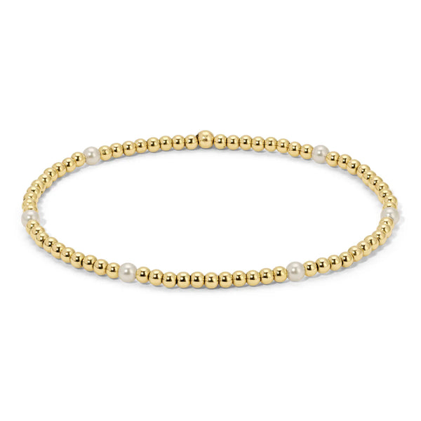 Pearly Girlie Gold Stretch Bracelet