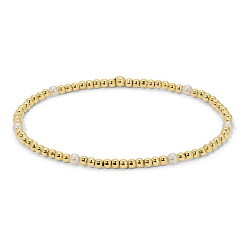 Pearly Girlie Gold Stretch Bracelet