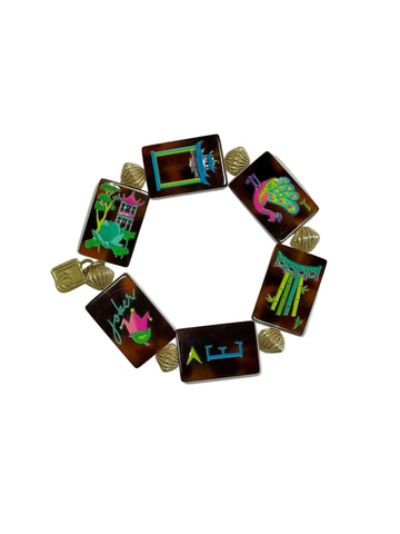 Mahjong Afterglow Bracelet - Tortoise + Gold