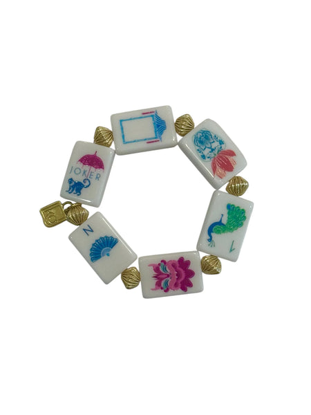 Mahjong Bracelet - Blanc + Gold
