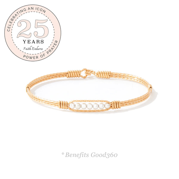 Power of Prayer Bracelet -Gold with Silver Beads