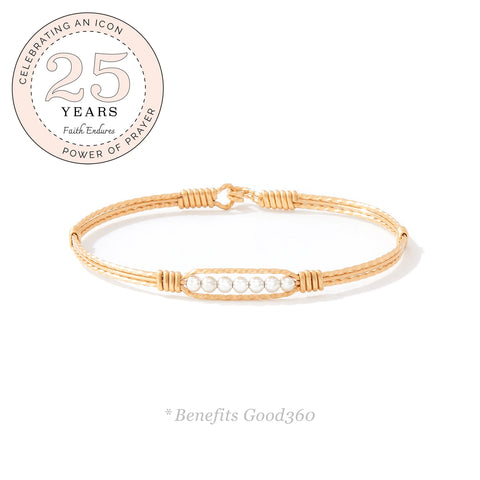 Power of Prayer Bracelet -Gold with Silver Beads