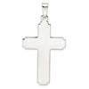 Sterling Silver Polished Latin Cross with Step Edges