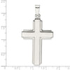Sterling Silver Polished Latin Cross with Step Edges