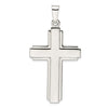 Sterling Silver Polished Latin Cross with Step Edges