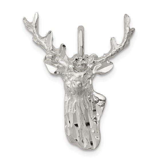 Deer Head Charm in Sterling Silver