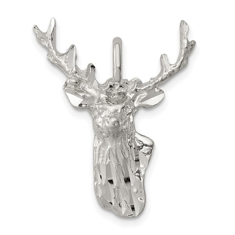 Deer Head Charm in Sterling Silver