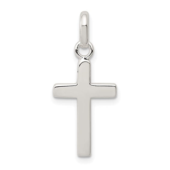 Plain Polished Silver Cross Pendant