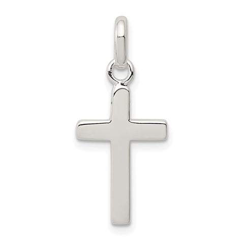 Plain Polished Silver Cross Pendant