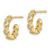 CZ Pear Huggie Earrings