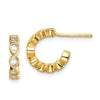CZ Pear Huggie Earrings