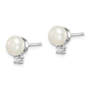 Button Pearl & CZ Stud Earrings