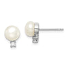 Button Pearl & CZ Stud Earrings