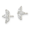 Marquis Trio Flower CZ Stud Earrings