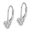 Sterling Silver CZ Trio Leverback Earrings