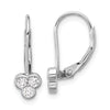 Sterling Silver CZ Trio Leverback Earrings