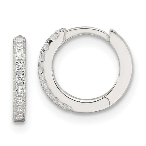 CZ Hinged Hoop Earrings