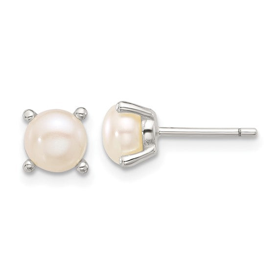Pearl Prong Stud Earrings