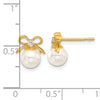 Pearl & Bow Stud Earrings