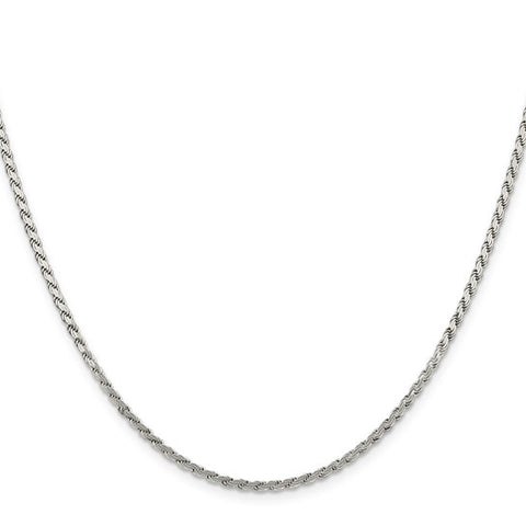 Sterling Silver 2.25mm Flat Rope Chain