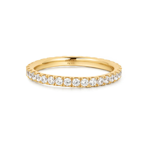 Gold Pavé CZ Eternity Ring