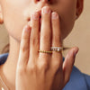 Freshwater Pearl & White CZ Bezel Set Ring