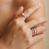 Freshwater Pearl & White CZ Bezel Set Ring