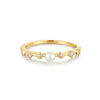 Freshwater Pearl & White CZ Bezel Set Ring