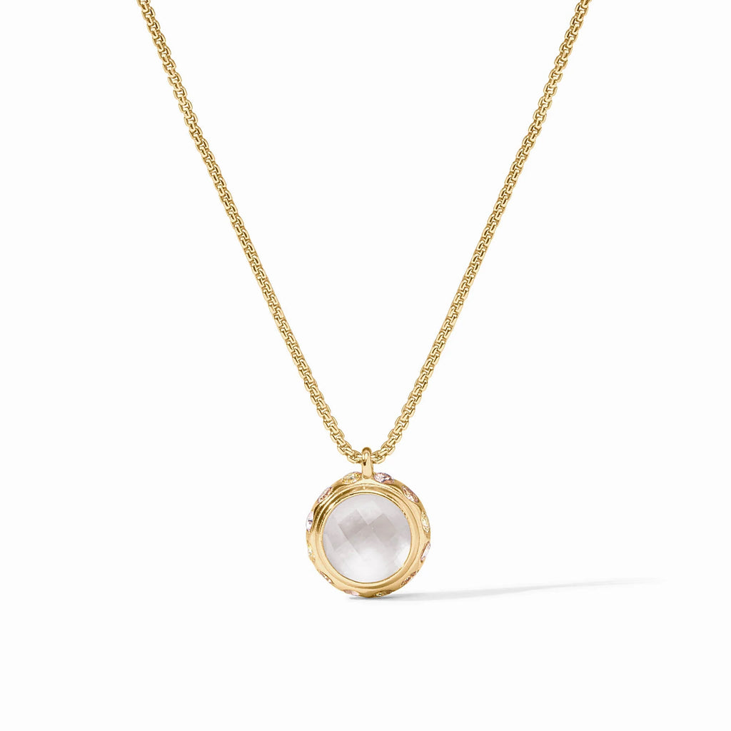 Rainbow Delicate Necklace in Gold Iridescent Clear Crystal