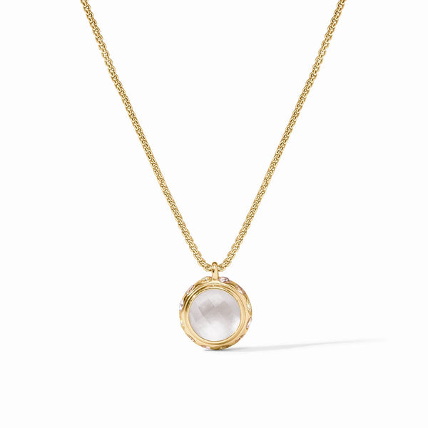 Rainbow Delicate Necklace in Gold Iridescent Clear Crystal