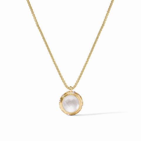 Rainbow Delicate Necklace in Gold Iridescent Clear Crystal