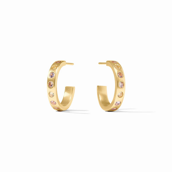 Rainbow Hoop Earrings in Gold
