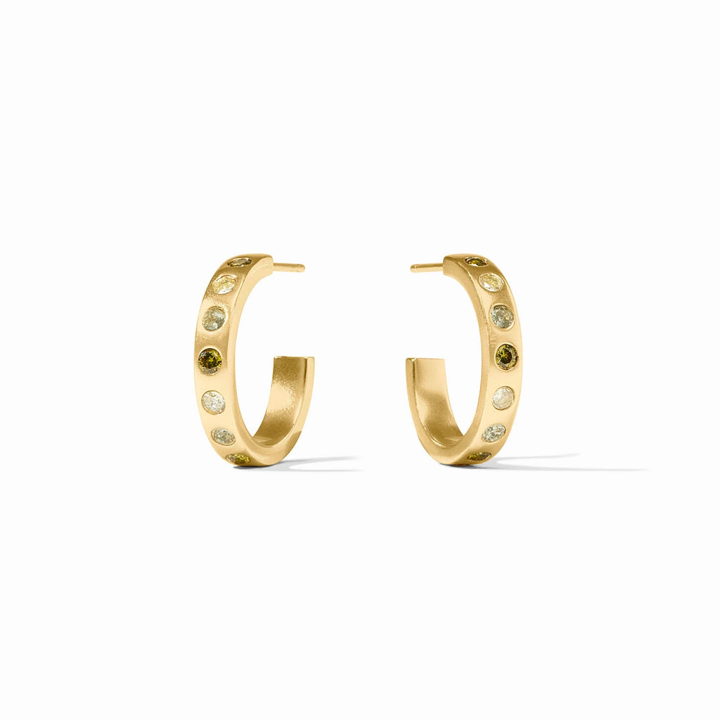 Rainbow Hoop Earrings in Gold