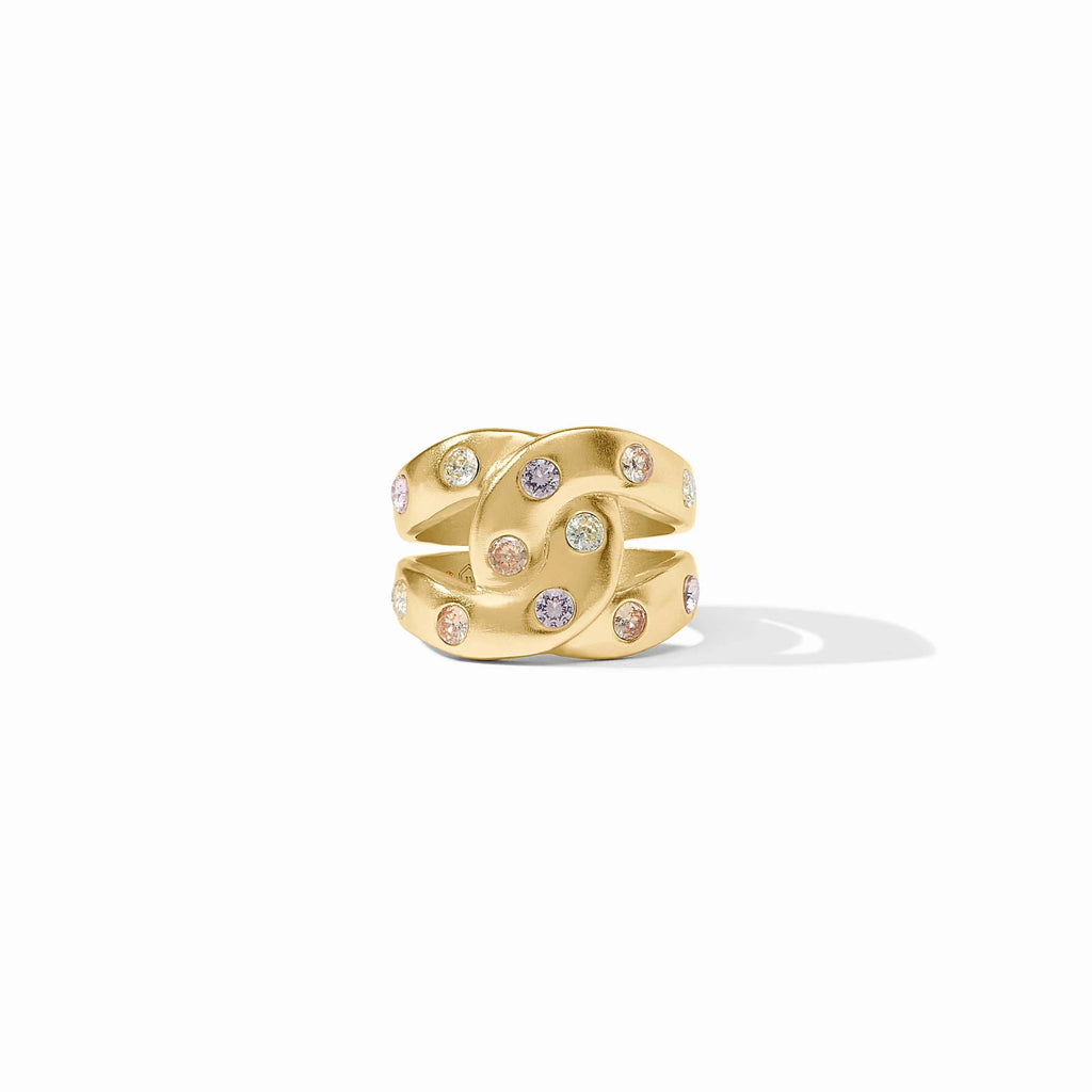 Rainbow Infinity Ring in Gold Champagne Radiance