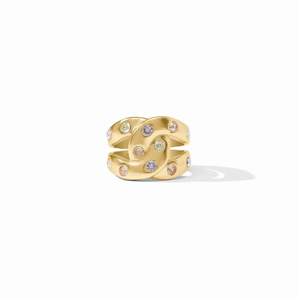 Rainbow Infinity Ring in Gold Champagne Radiance