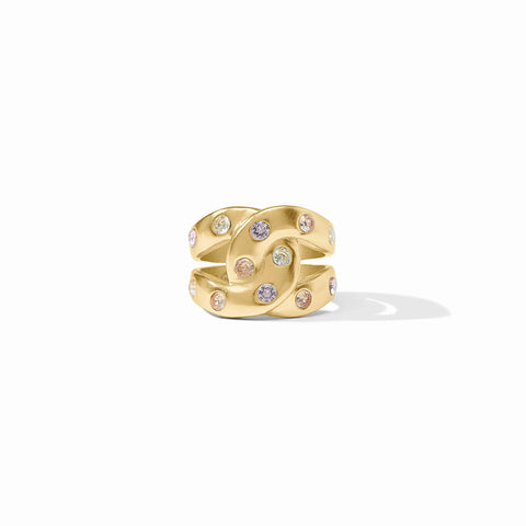 Rainbow Infinity Ring in Gold Champagne Radiance