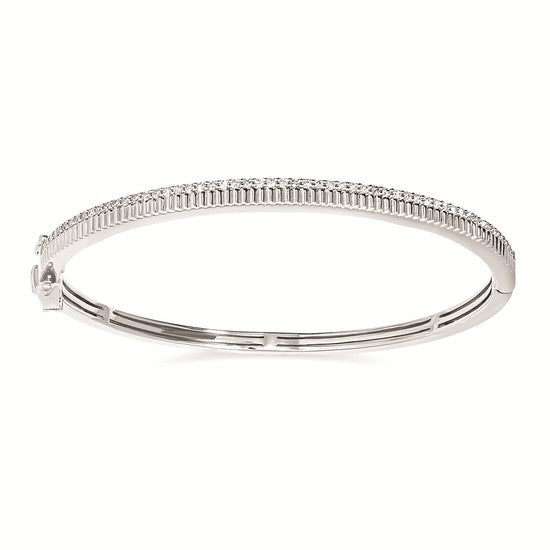 Sparkle Lane Diamond Hinged Bangle Bracelet
