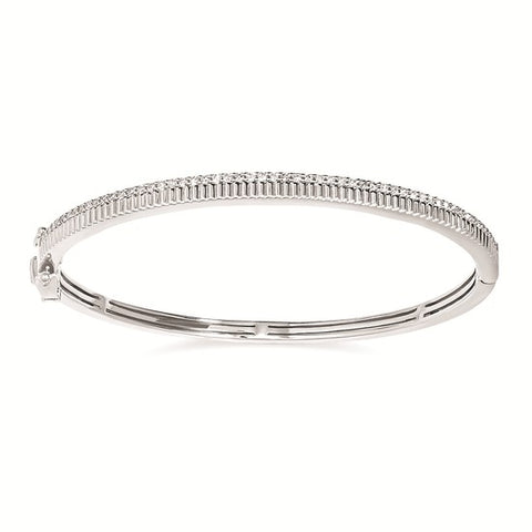 Sparkle Lane Diamond Hinged Bangle Bracelet