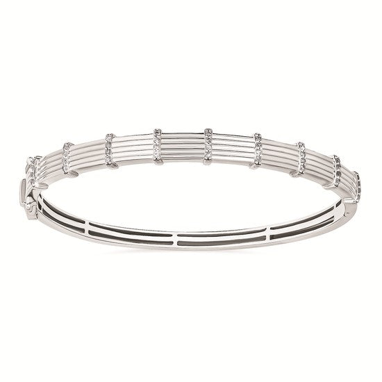 Sparkle Lane Diamond Hinged Bangle Bracelet