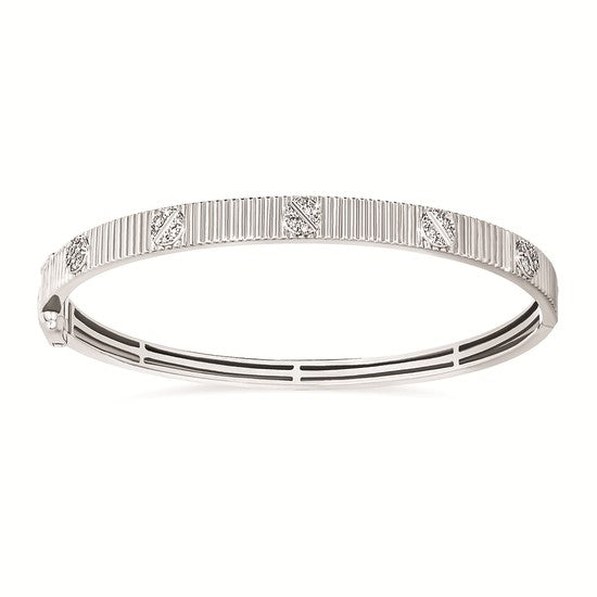 Sparkle Lane Diamond Hinged Bangle Bracelet