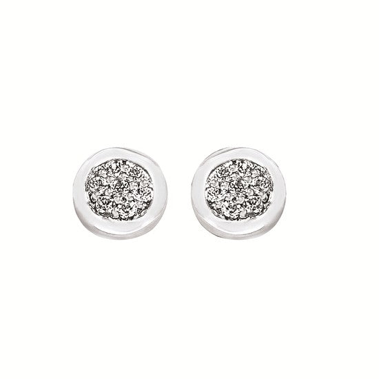 Sparkle Lane Round Diamond Cluster Stud Earrings